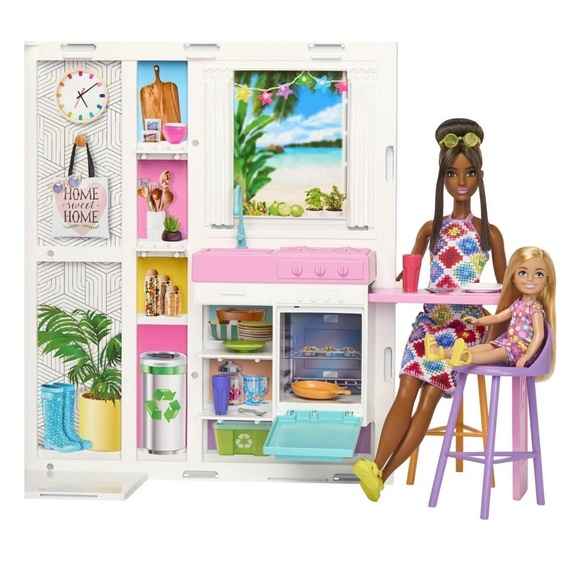 Barbie Doll House Playset Foldable Getaway House with 4 Play Areas New 3+ New - Picture 2 of 9